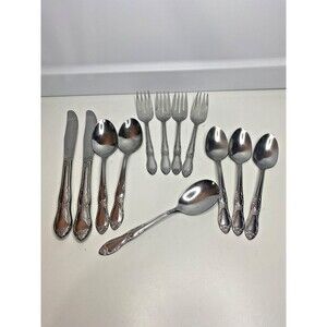 12 PC Wm A Rogers Oneida Ltd. Stainless Fenway / Daydream Flatware